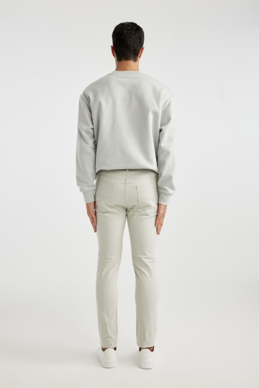 رجالي اللون الحجري بنطلون تشينو بجيب بخصر عالي