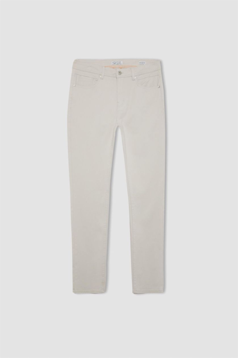 رجالي اللون الحجري بنطلون تشينو بجيب بخصر عالي