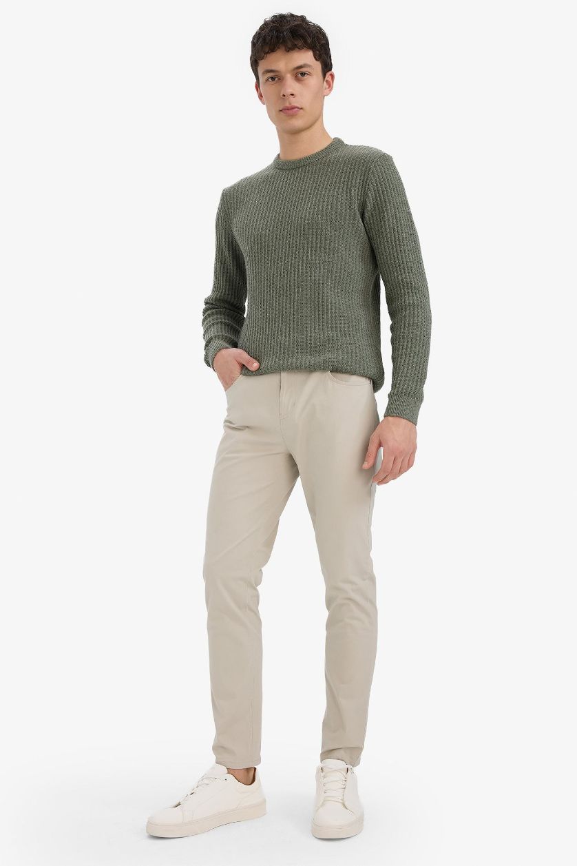 Erkek Taş Slim Fit Dar Kesim Dar Paça Cepli Pantolon