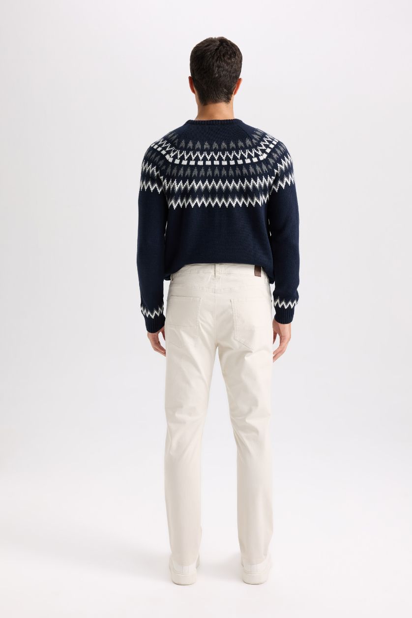 Man Light Beige Slim Fit Super Skinny Leg Chino Pants