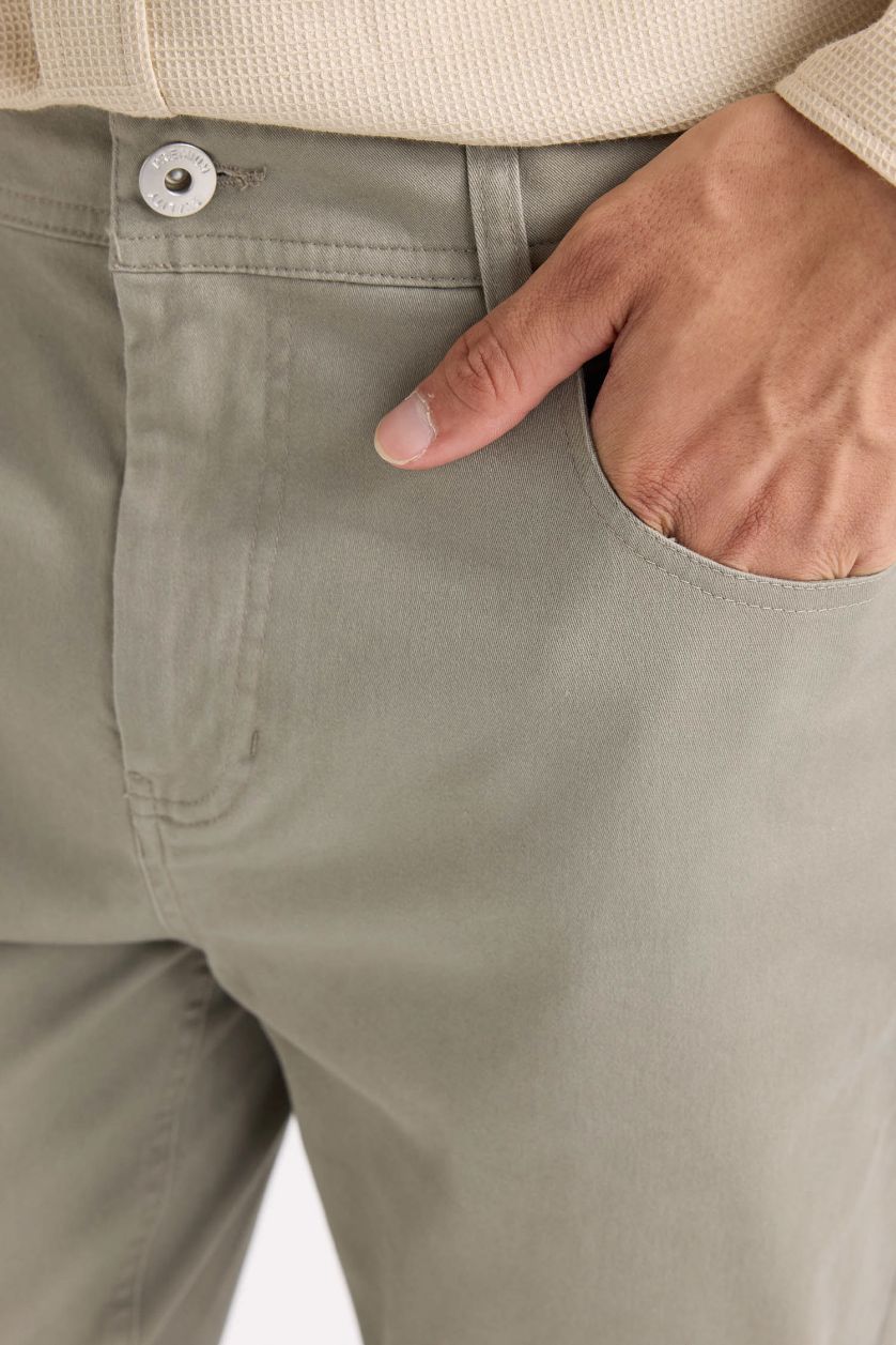 رجالي كاكي بنطلون تشينو سادة جبردين برجل ضيقة كاكي