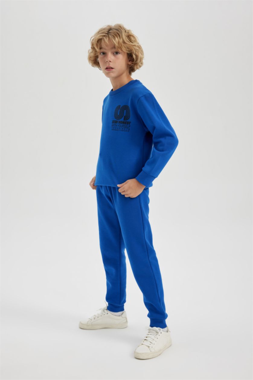 Мальчики и подростки Королевский синий Комплект из 2-х вещейс принтом для мальчиков