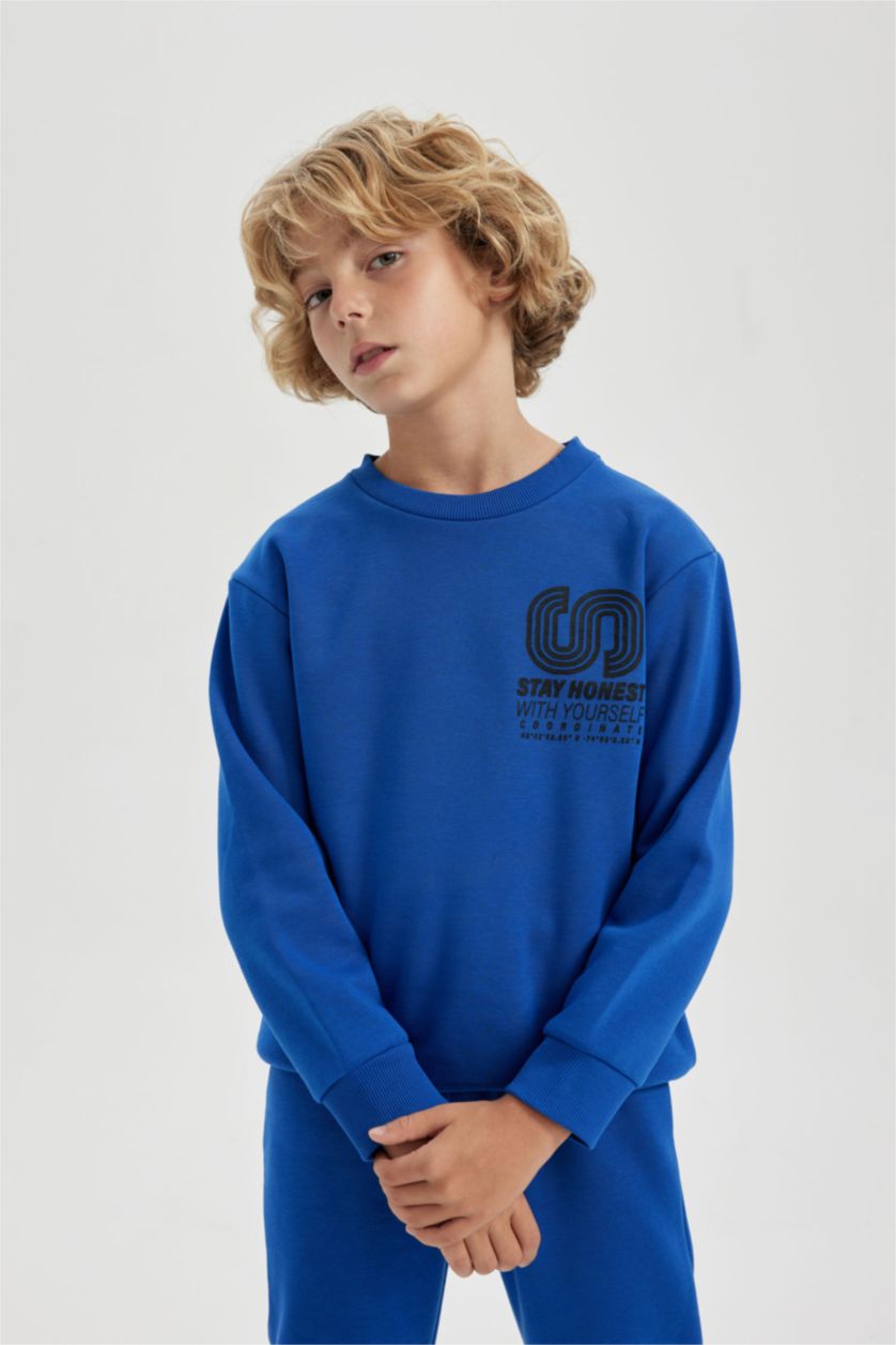 Мальчики и подростки Королевский синий Комплект из 2-х вещейс принтом для мальчиков