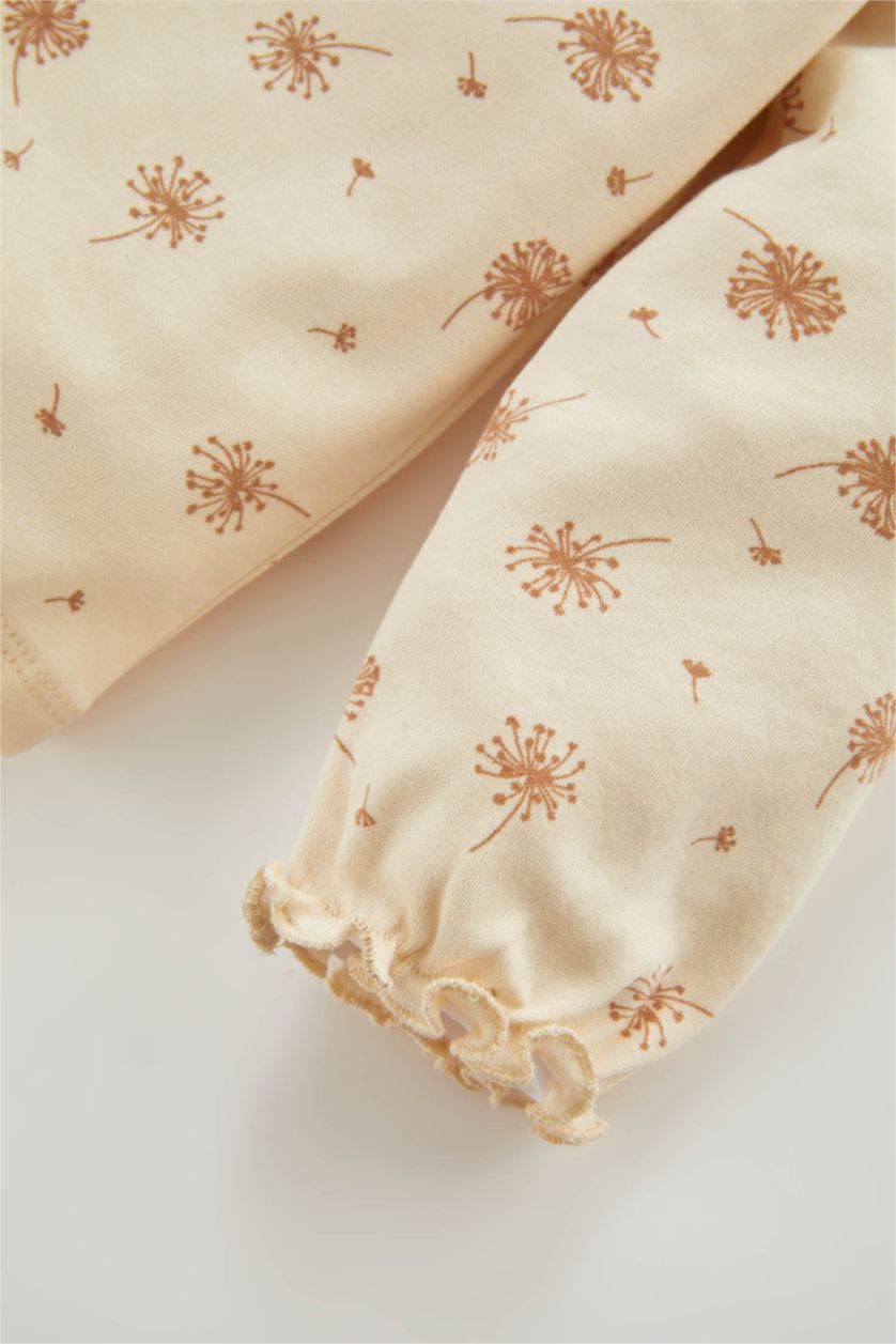 Малыши девочки Слоновая кость Пижама с цветочным принтом для малышей девочек