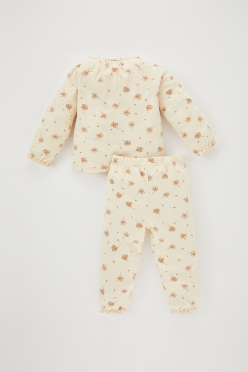 Малыши девочки Слоновая кость Пижама с цветочным принтом для малышей девочек