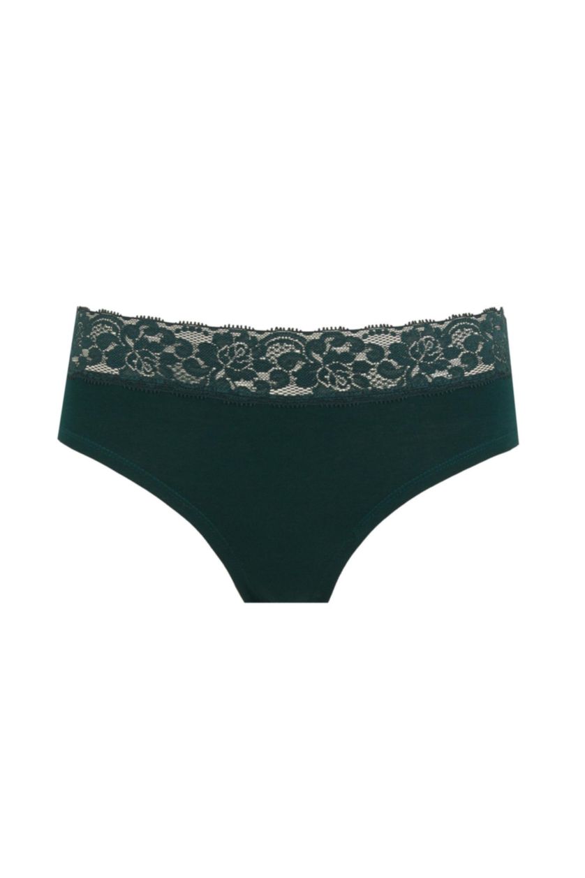 Kadın Koyu Yeşil Fall in Love 3'lü Paketli Basic Slip Külot
