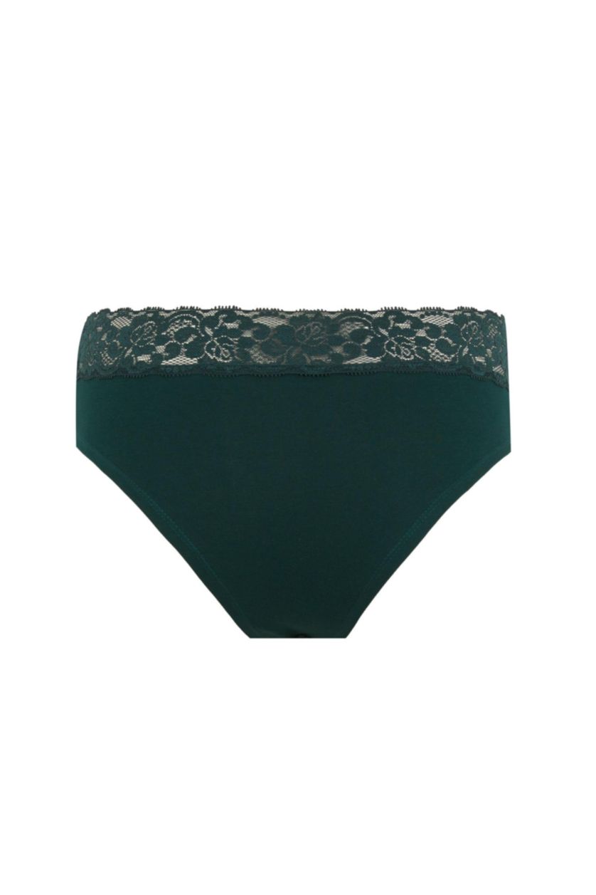 Kadın Koyu Yeşil Fall in Love 3'lü Paketli Basic Slip Külot
