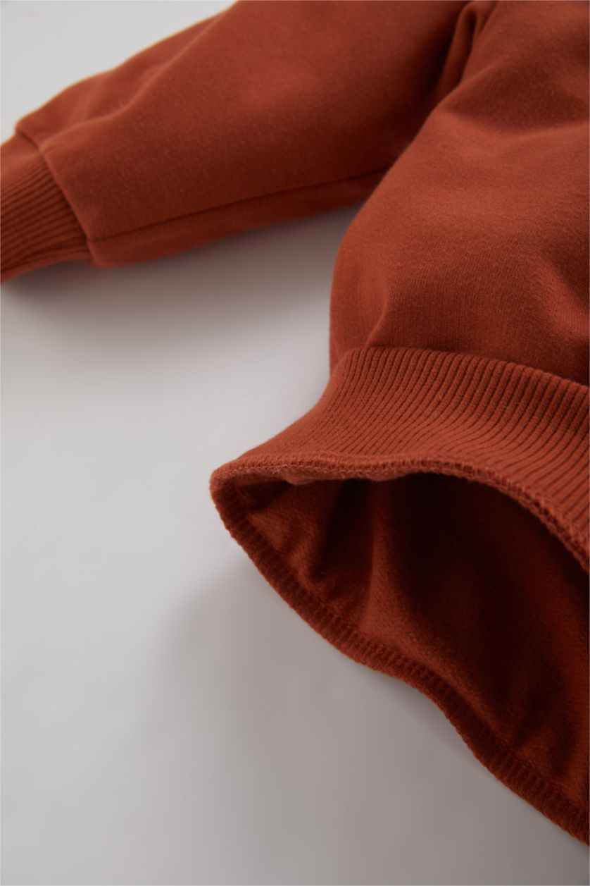 Малыши мальчики Темно-оранжевый Свитшот с принтом из тонкой ткани для малышей мальчиков, 2 пары