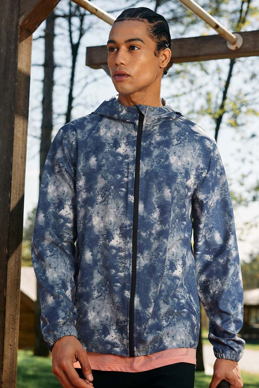 Erkek Siyah Su İtici Slim Fit Dar Kesim Kapüşonlu File Astarlı Esnek Dokulu Mevsimlik Baharlık Mont