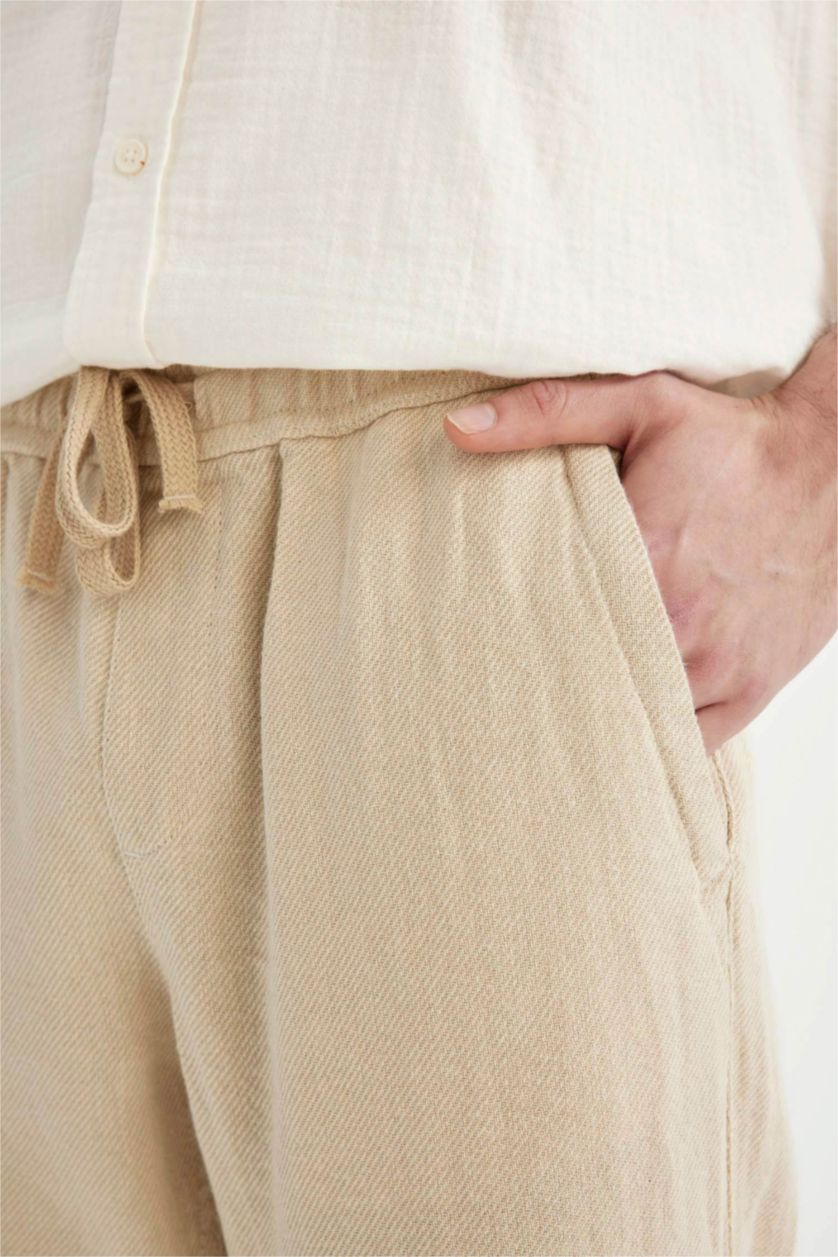 رجال بيج بنطلون قطن قصة عادية