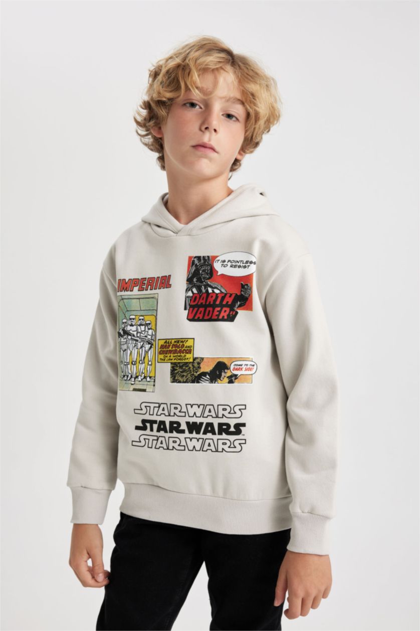 BOYS & TEENS Light Grey Boy Star Wars Hooded Sweatshirt