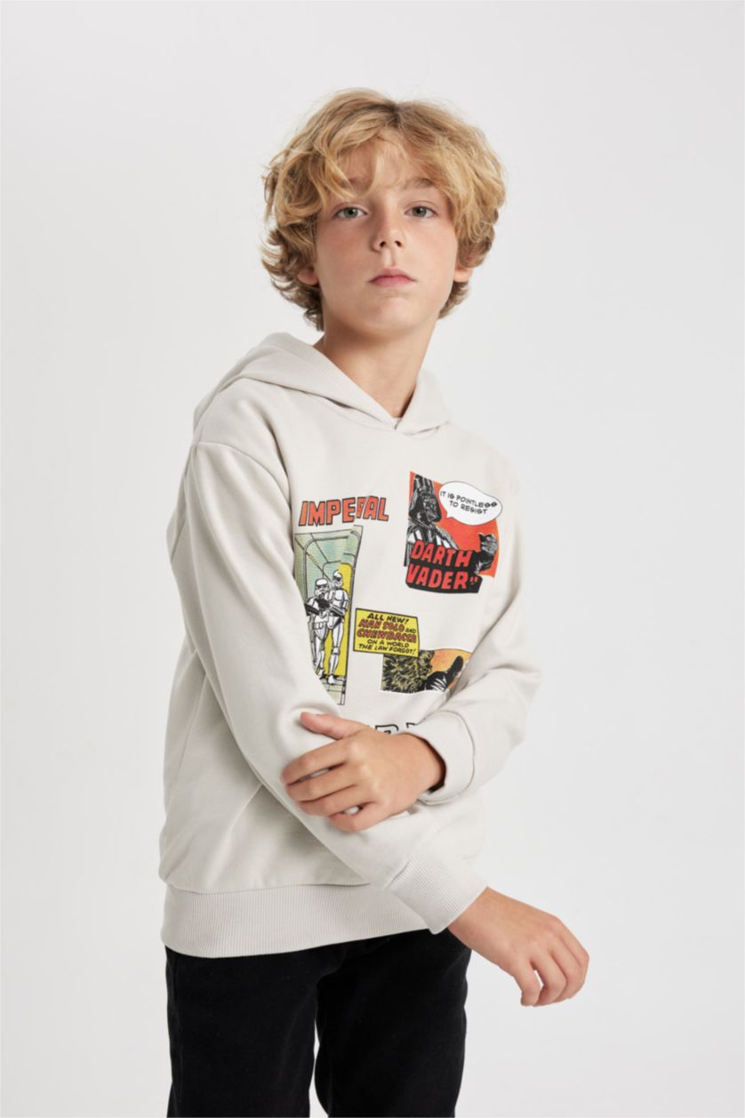 BOYS & TEENS Light Grey Boy Star Wars Hooded Sweatshirt