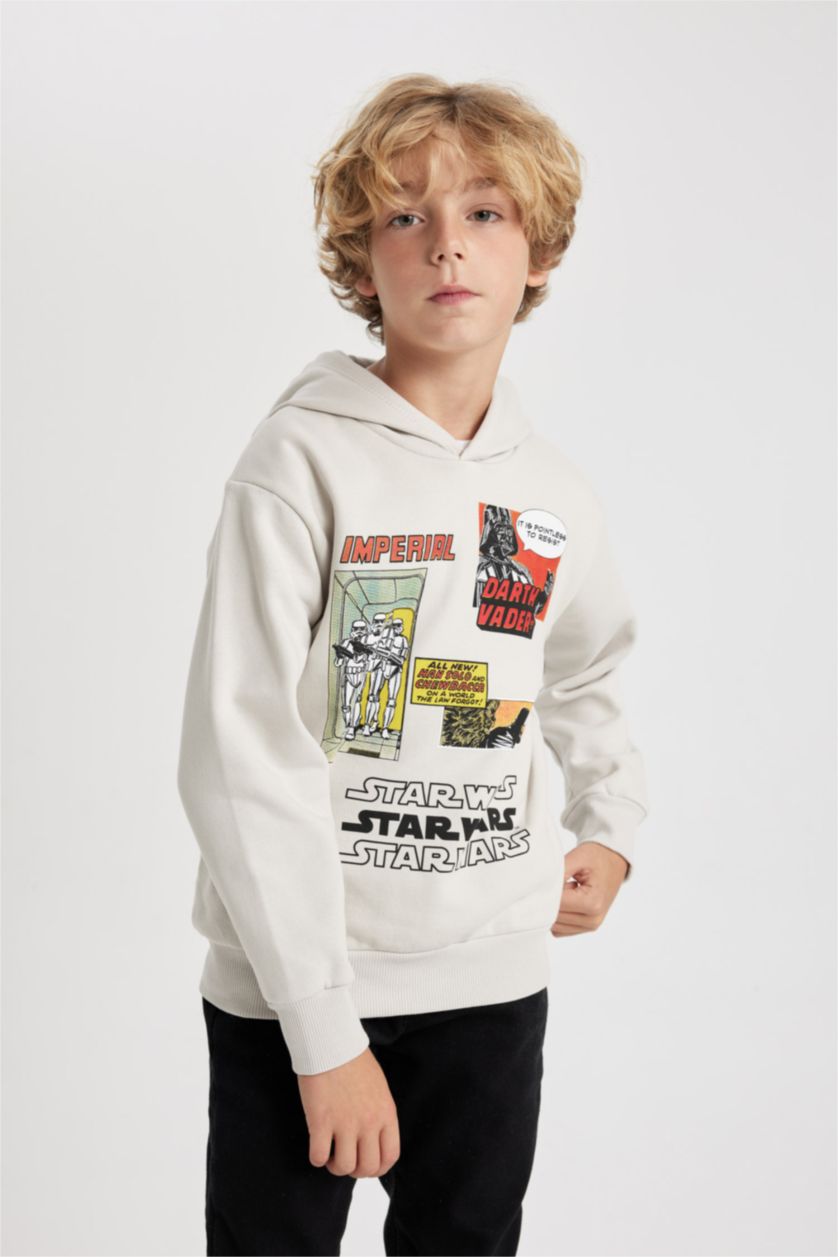 BOYS & TEENS Light Grey Boy Star Wars Hooded Sweatshirt