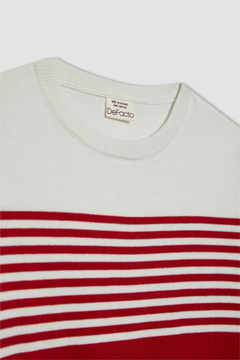 Мальчики и подростки Синий Свитер стандартного кроя с круглым вырезом для мальчиков