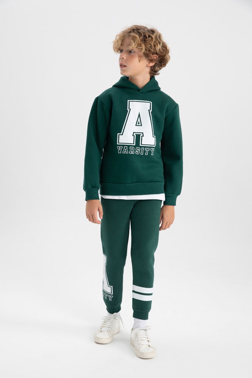 أولادي أخضر غامق بنطلون سويت بانتس اولادي تقيل قصة عادية