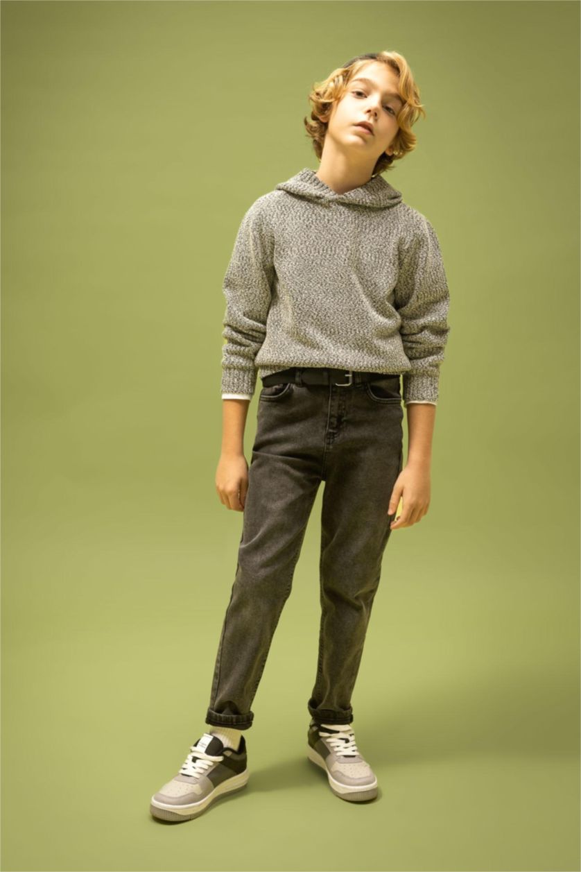Young Boys - Teen Boys Ecru Boy Hooded Knitted Pullover