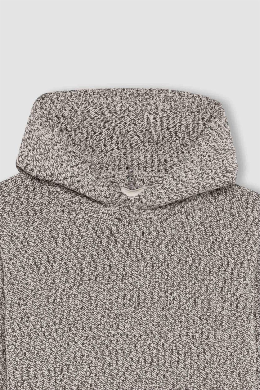 Young Boys - Teen Boys Ecru Boy Hooded Knitted Pullover