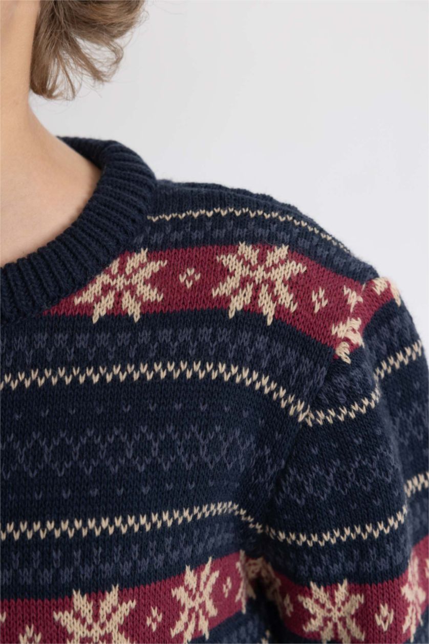 Young Boys - Teen Boys NAVY Boy New Year Themed Crew Neck Pullover
