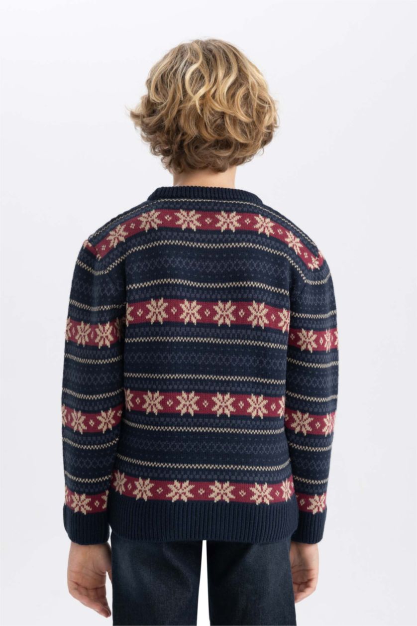 Young Boys - Teen Boys NAVY Boy New Year Themed Crew Neck Pullover