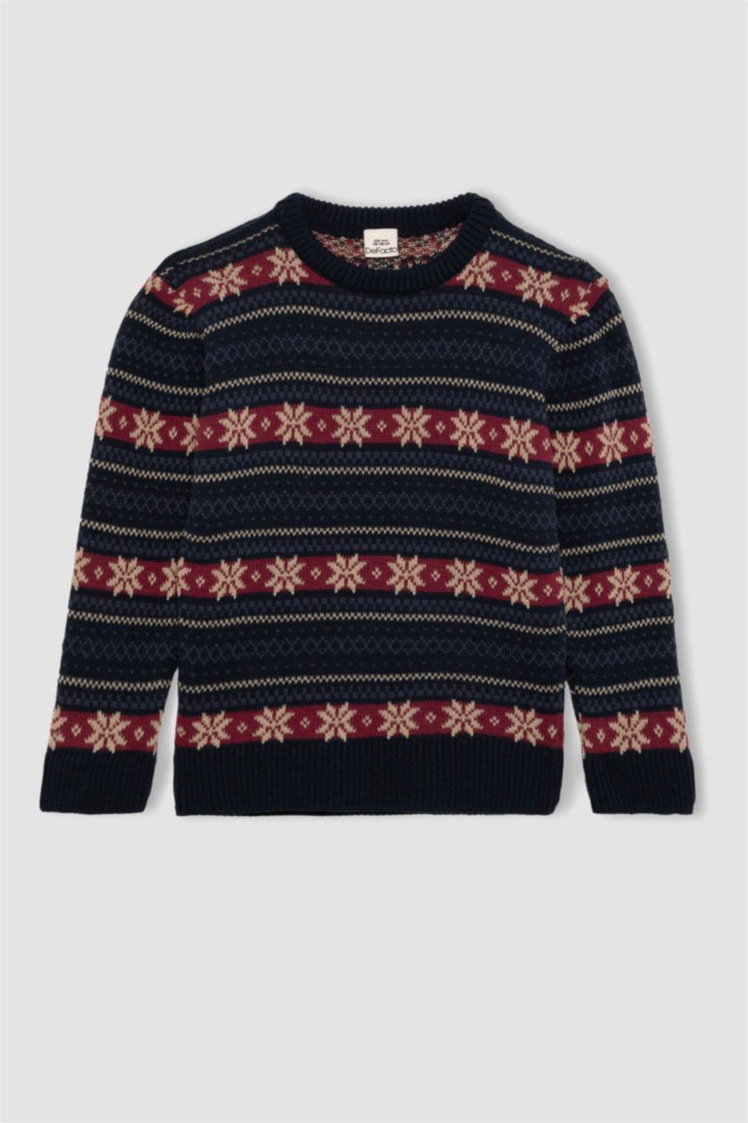 Young Boys - Teen Boys NAVY Boy New Year Themed Crew Neck Pullover