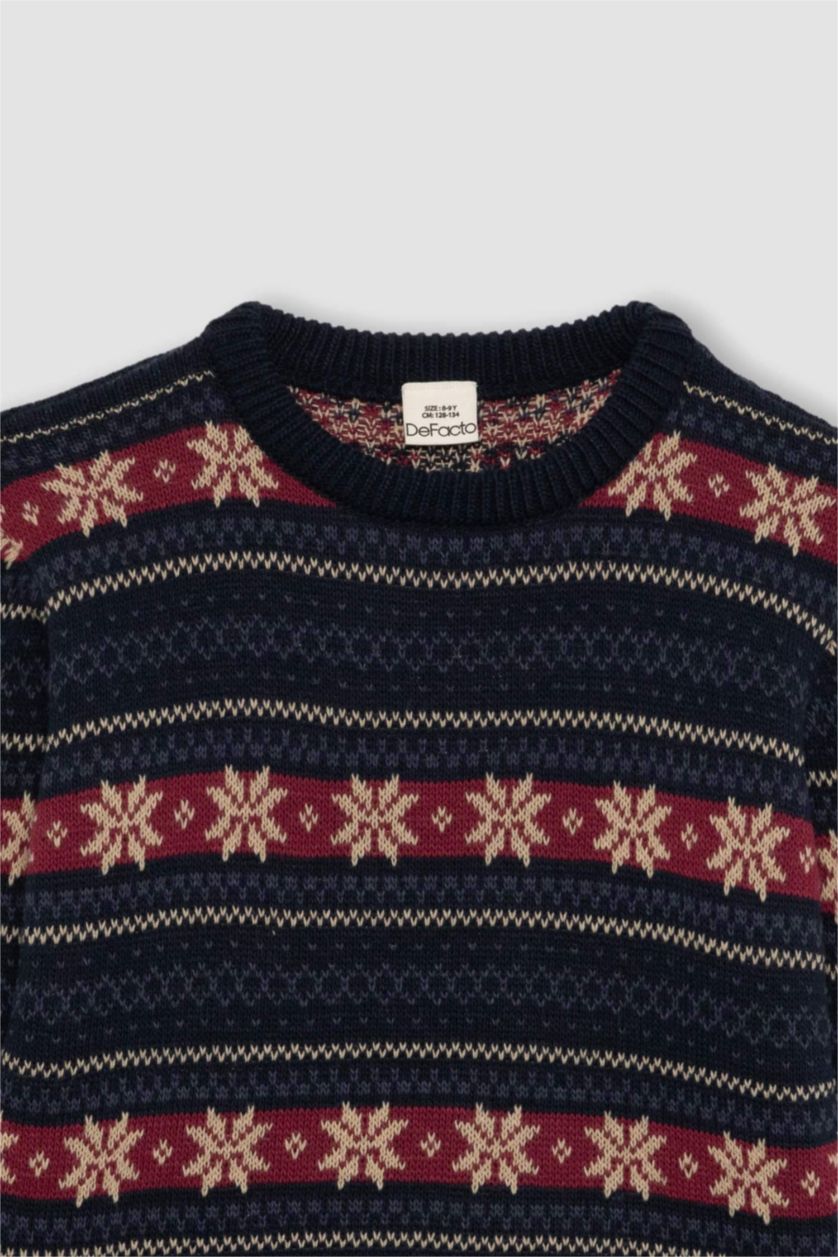 Young Boys - Teen Boys NAVY Boy New Year Themed Crew Neck Pullover