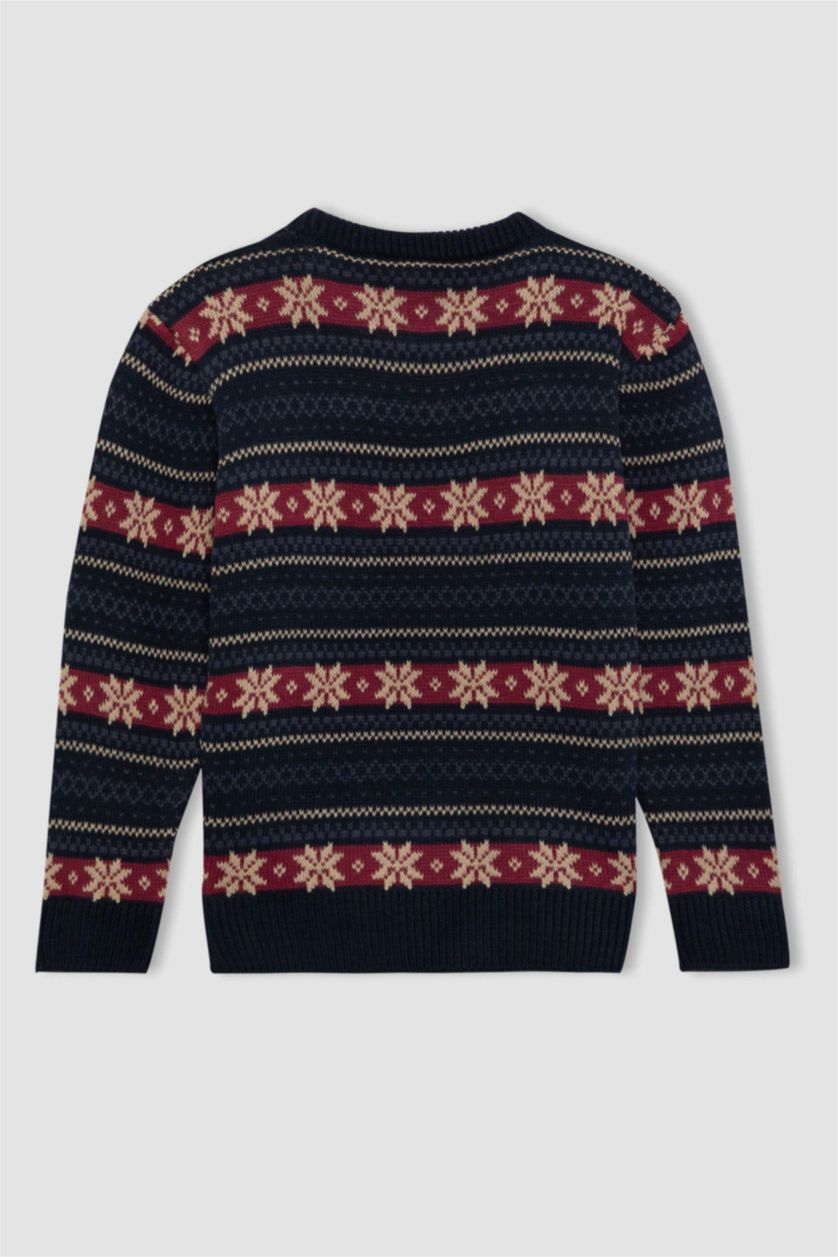 Young Boys - Teen Boys NAVY Boy New Year Themed Crew Neck Pullover