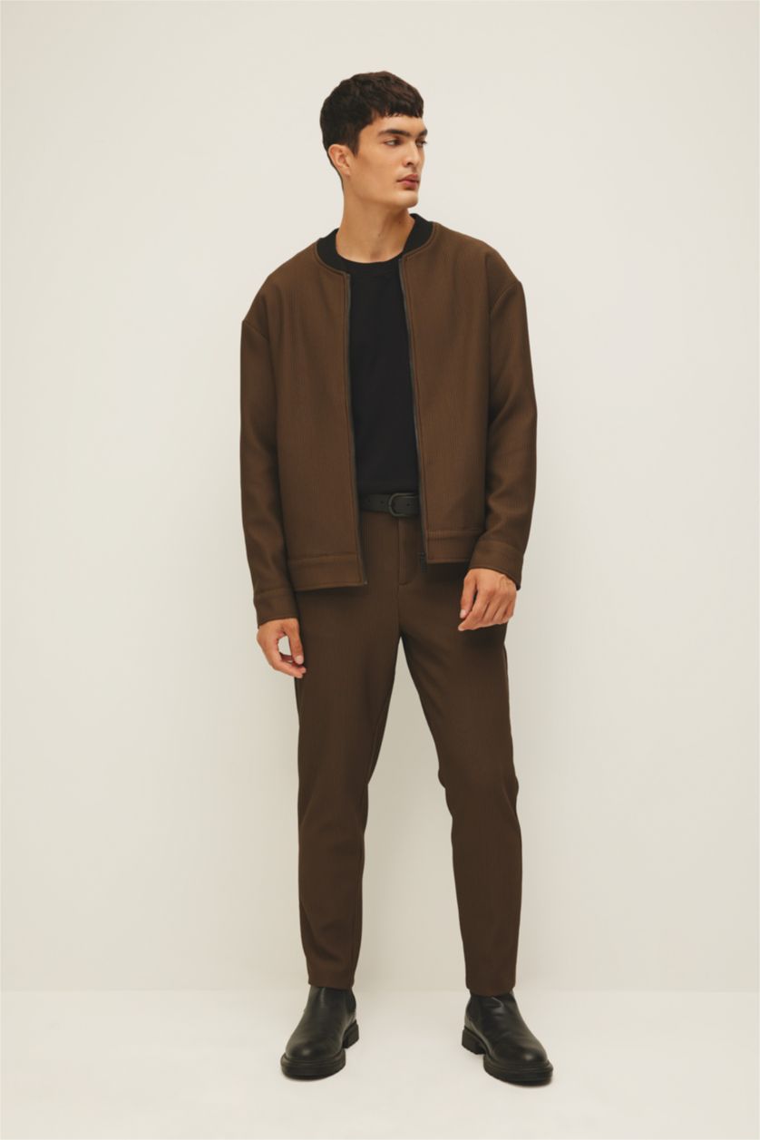 MAN Dark Khaki Zipper Puffer Jacket