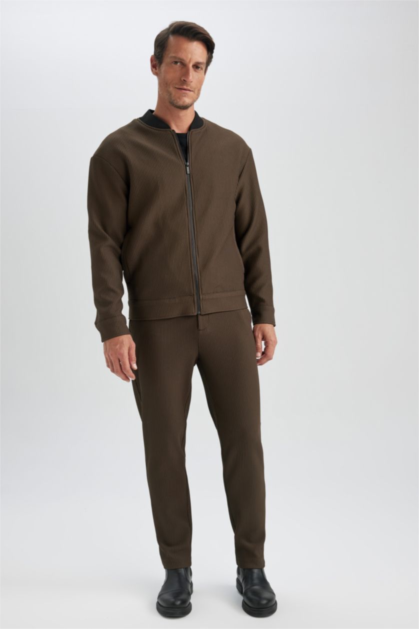 MAN Dark Khaki Zipper Puffer Jacket