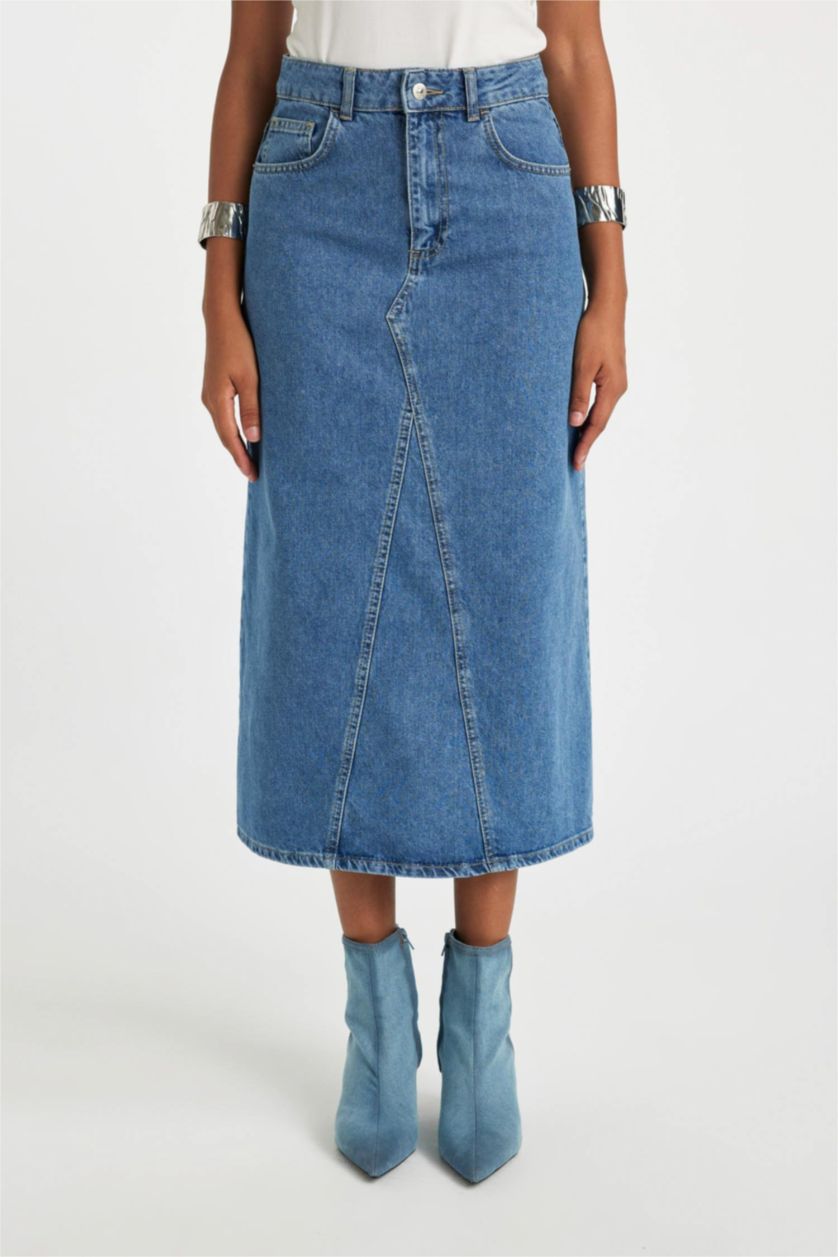 FEMME BLEU Clair Jupe Jean Longue Pour Fille