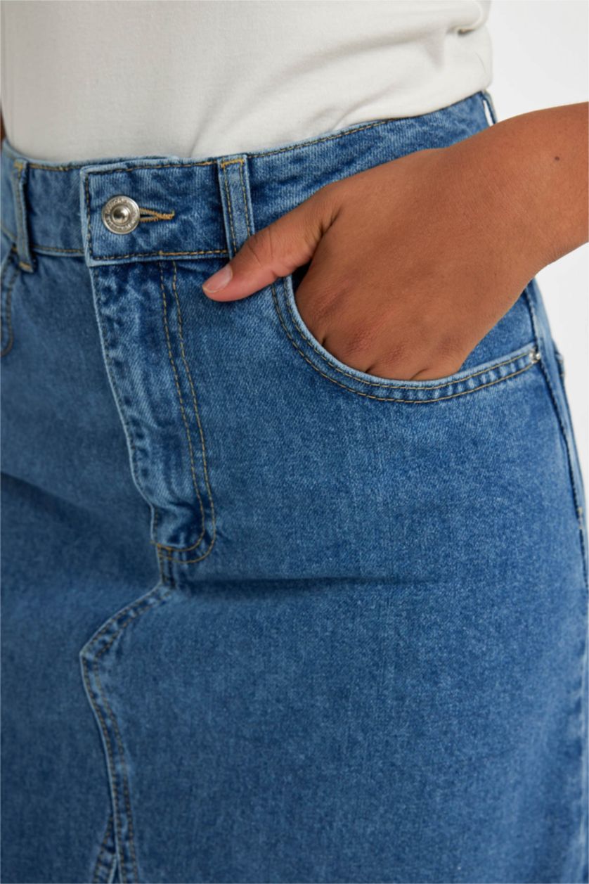 FEMME BLEU Clair Jupe Jean Longue Pour Fille
