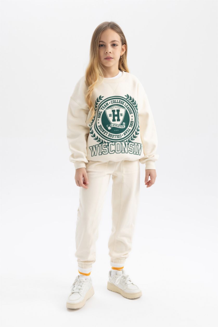 GIRLS & TEENS Ecru Girl Jogger Sweatpants