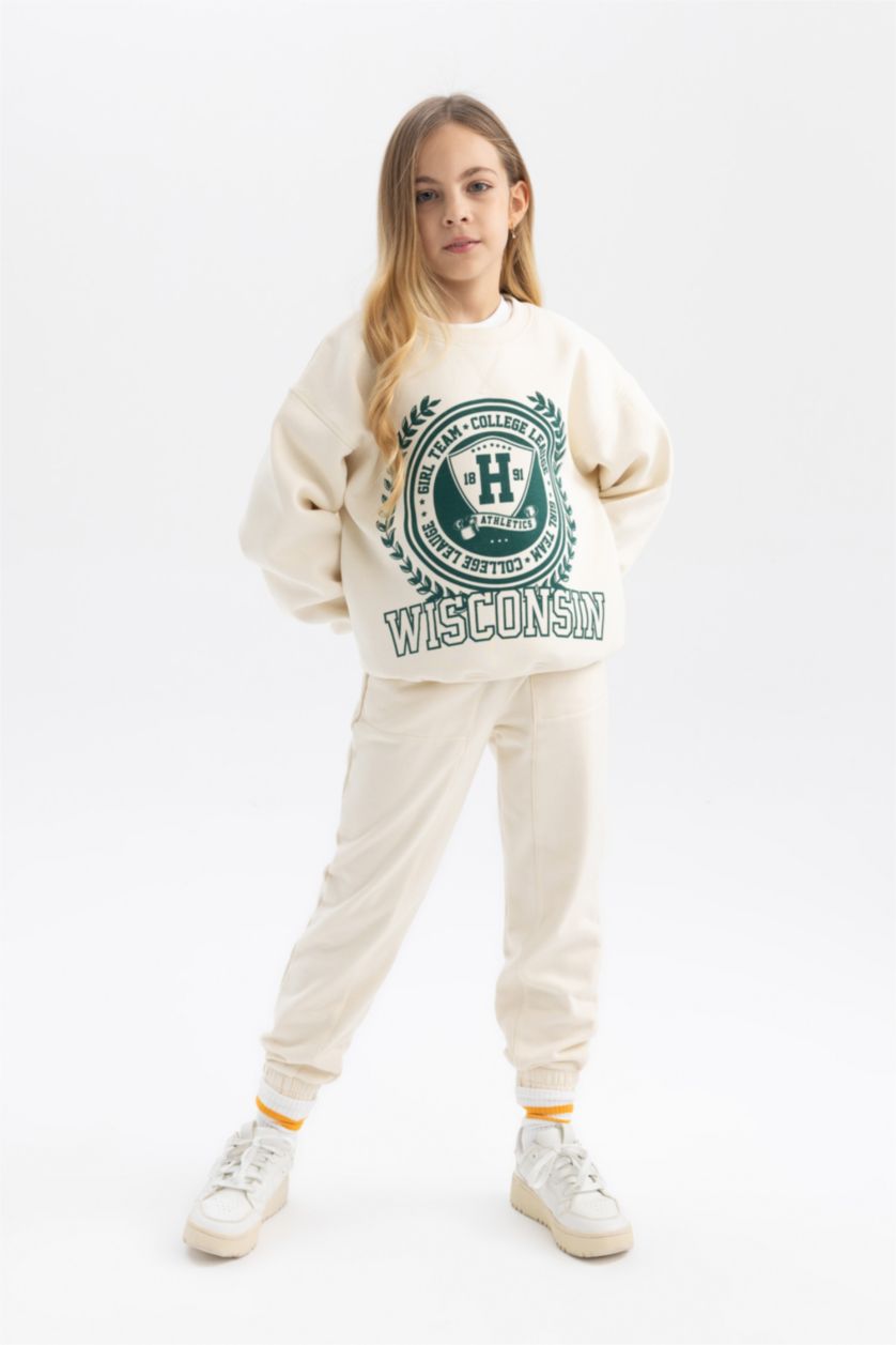 GIRLS & TEENS Ecru Girl Jogger Sweatpants