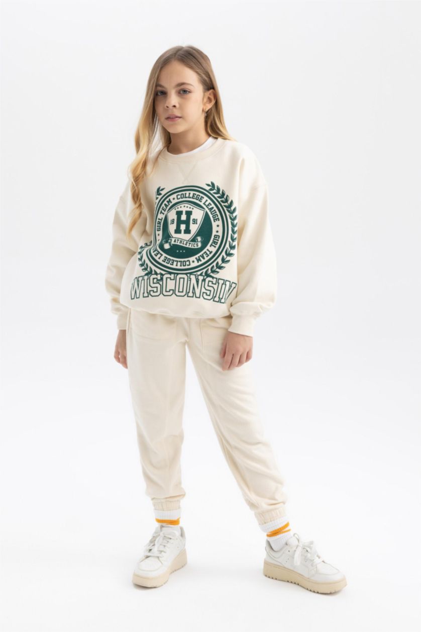 GIRLS & TEENS Ecru Girl Jogger Sweatpants