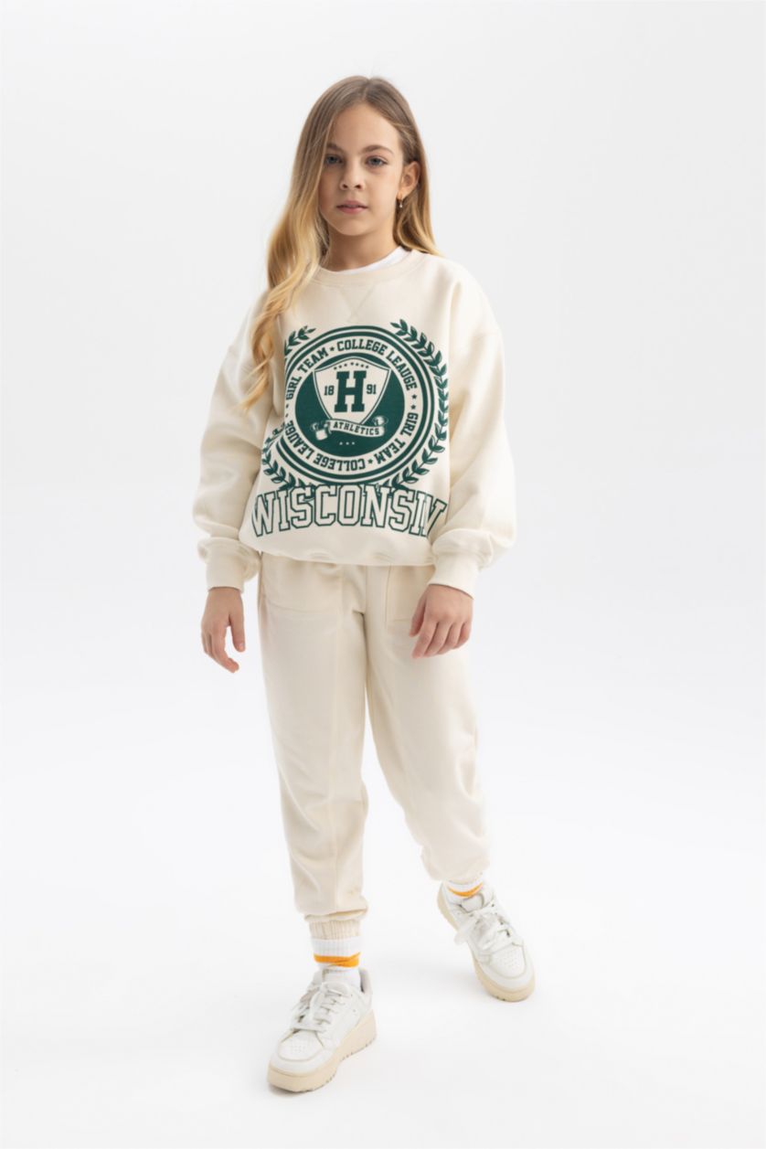 GIRLS & TEENS Ecru Girl Jogger Sweatpants