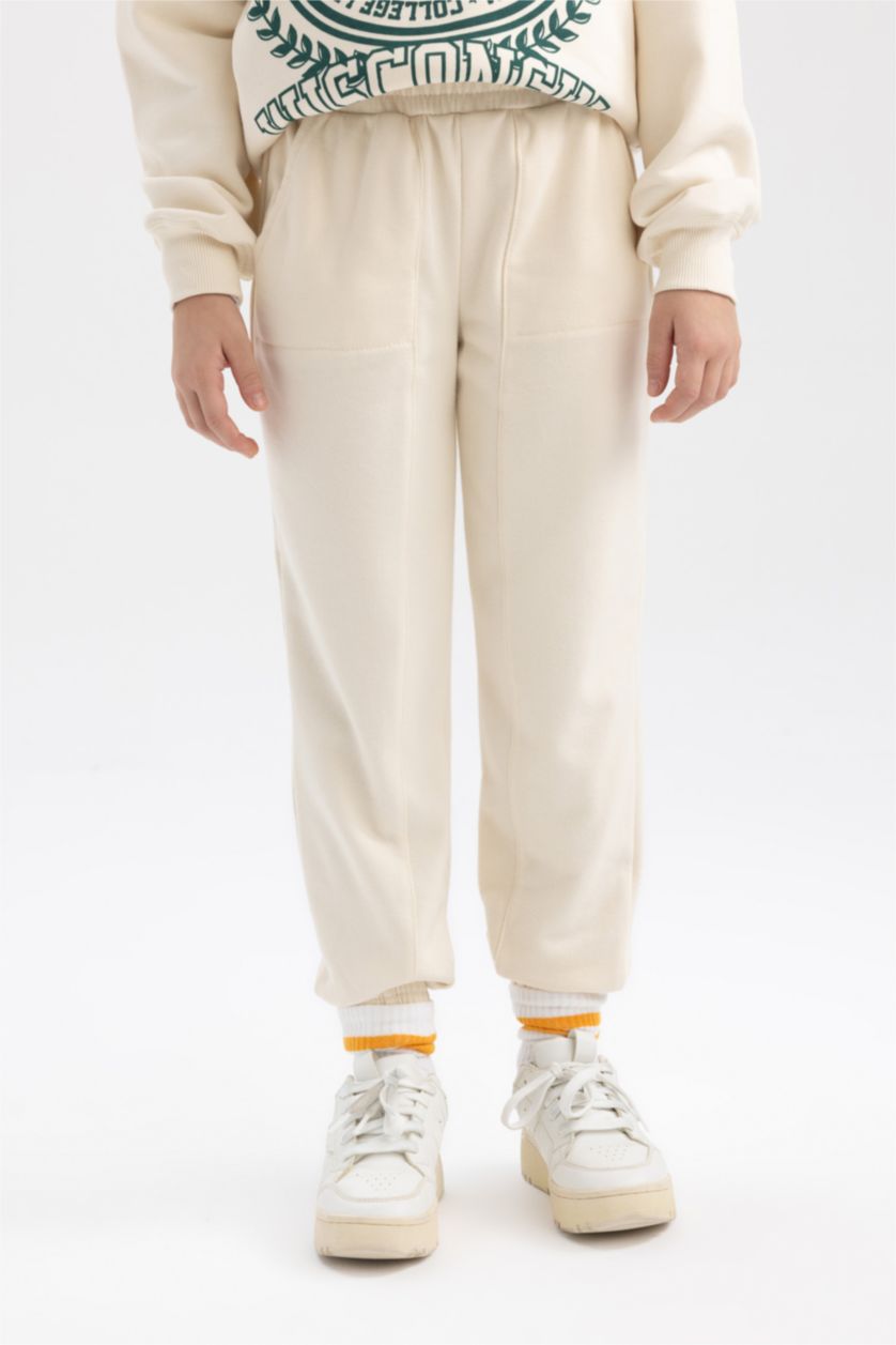 GIRLS & TEENS Ecru Girl Jogger Sweatpants