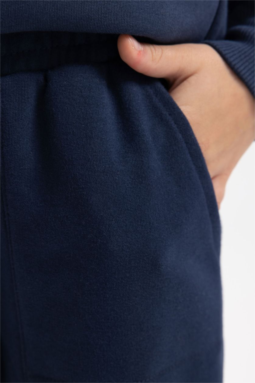 GIRLS & TEENS NAVY بنطلون قماش سميك جوجر فيت