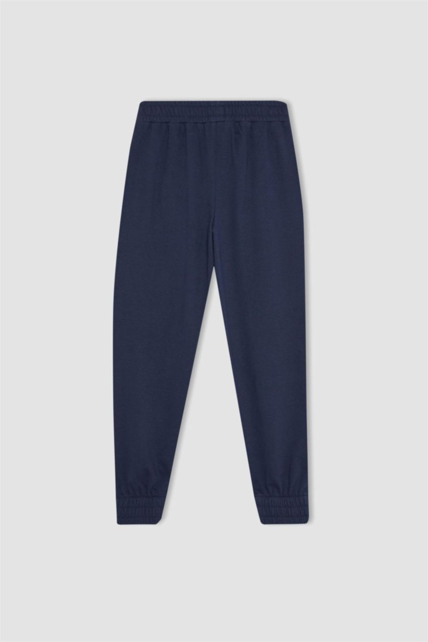 GIRLS & TEENS NAVY بنطلون قماش سميك جوجر فيت