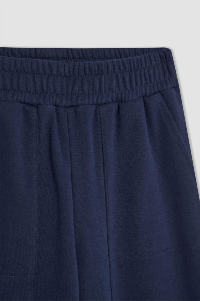 GIRLS & TEENS NAVY بنطلون قماش سميك جوجر فيت