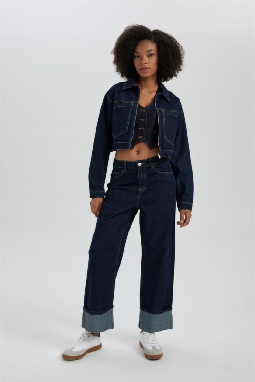 FEMME Bleu Foncé Veste Jean