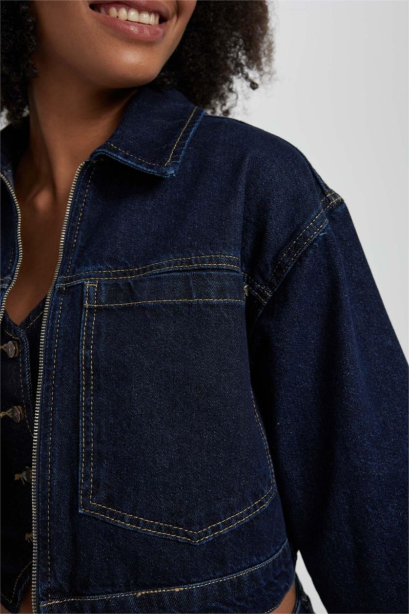 FEMME Bleu Foncé Veste Jean