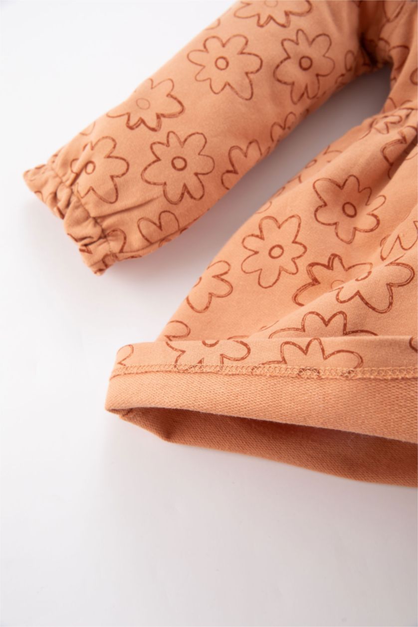 BÉBÉ FILLE Marron Clair Robe à Manche Longue Pour Bébé Fille