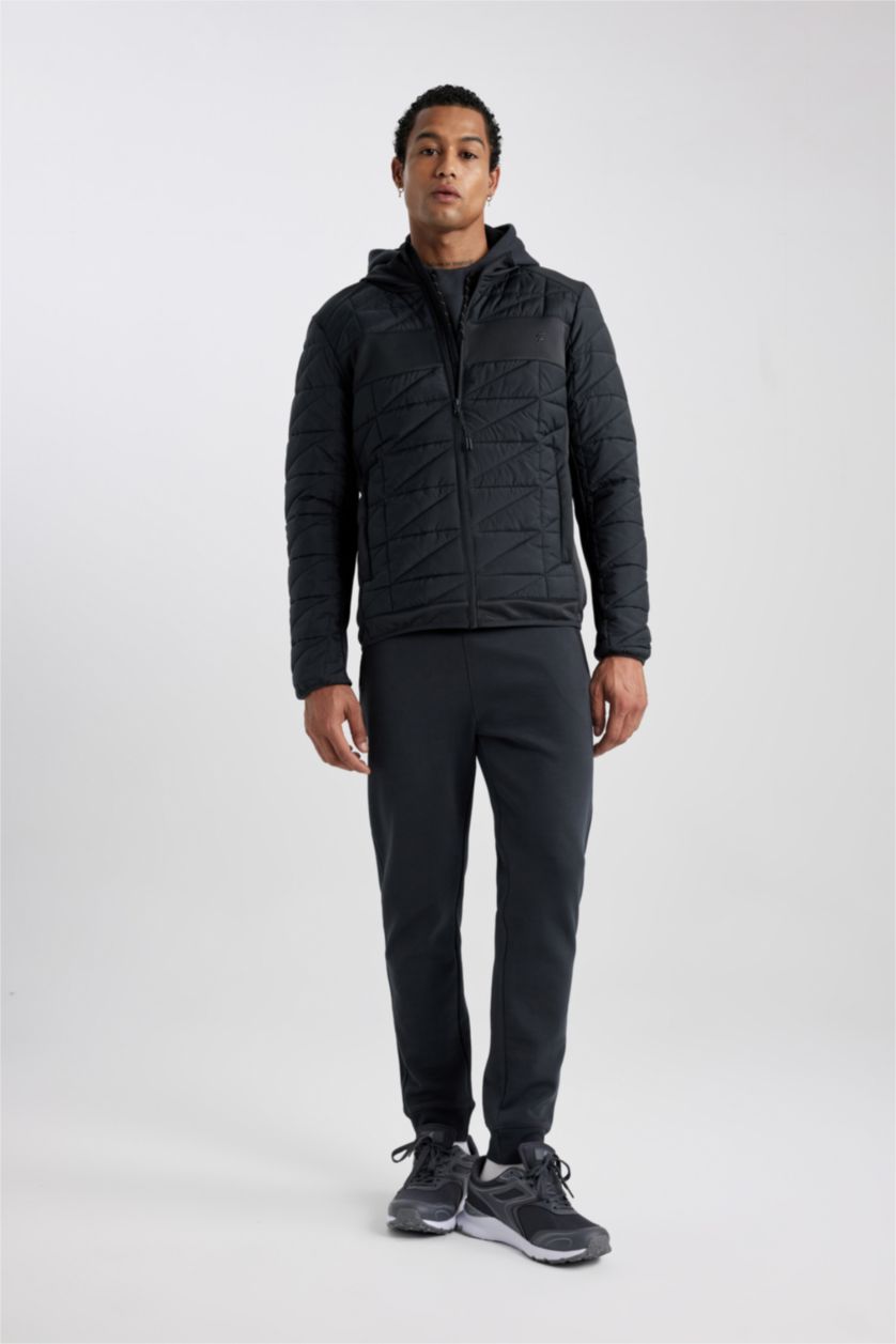 Man Anthracite DeFactoFit Waterproof Windproof Slim Fit Hooded Zippered Jacket