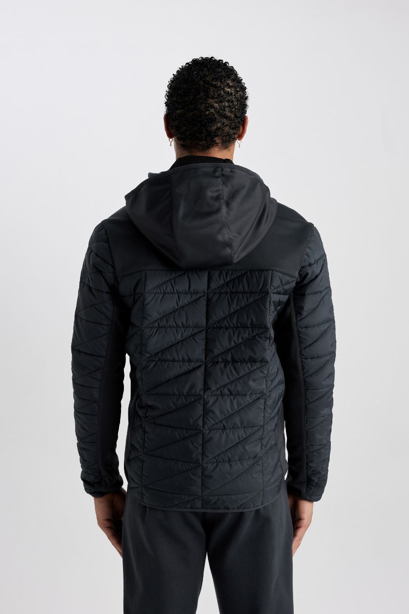 Man Anthracite DeFactoFit Waterproof Windproof Slim Fit Hooded Zippered Jacket