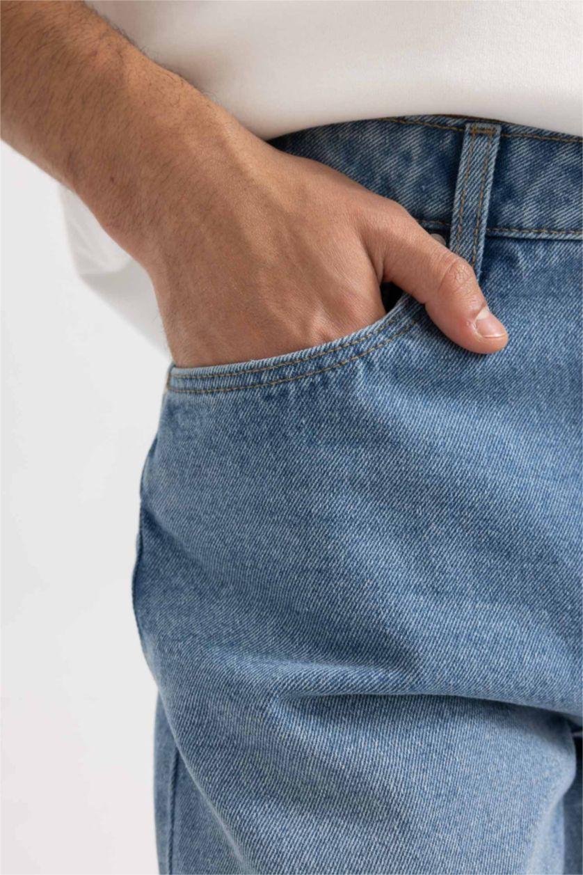 رجال أزرق فاتح سروال جينز سليم فيت برجل ضيق