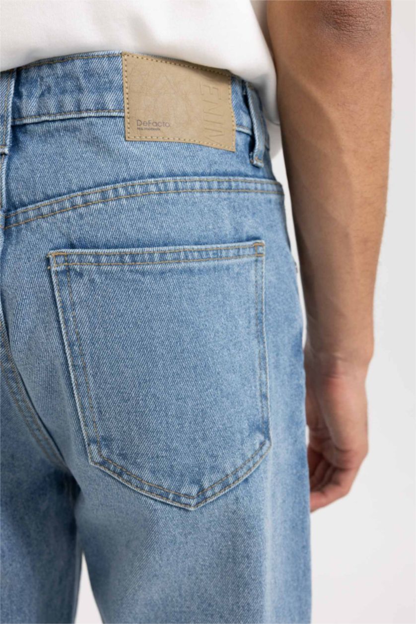 رجال أزرق فاتح سروال جينز سليم فيت برجل ضيق