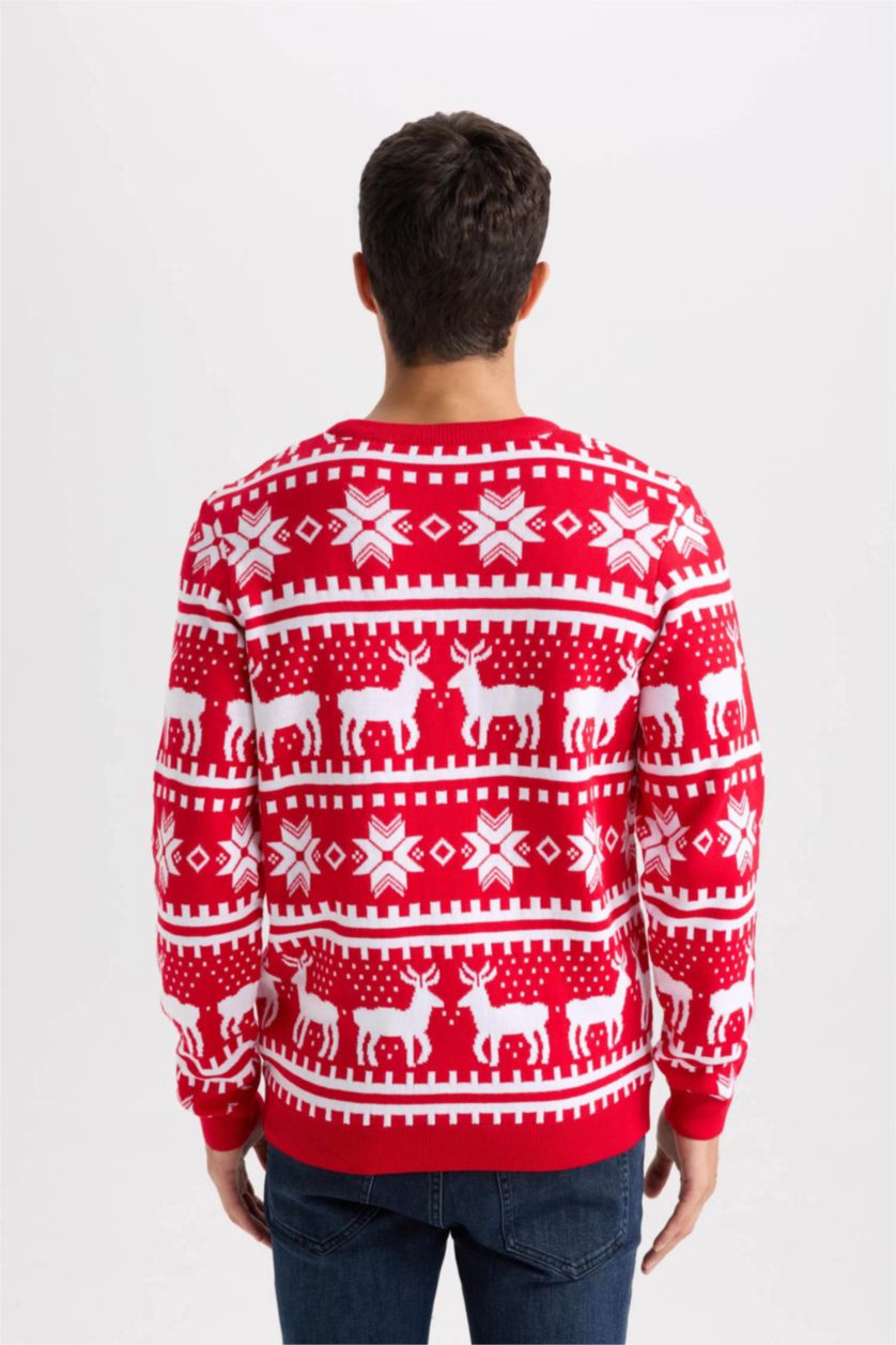 MAN Red Standard Fit Crew Neck Knitted Pullover