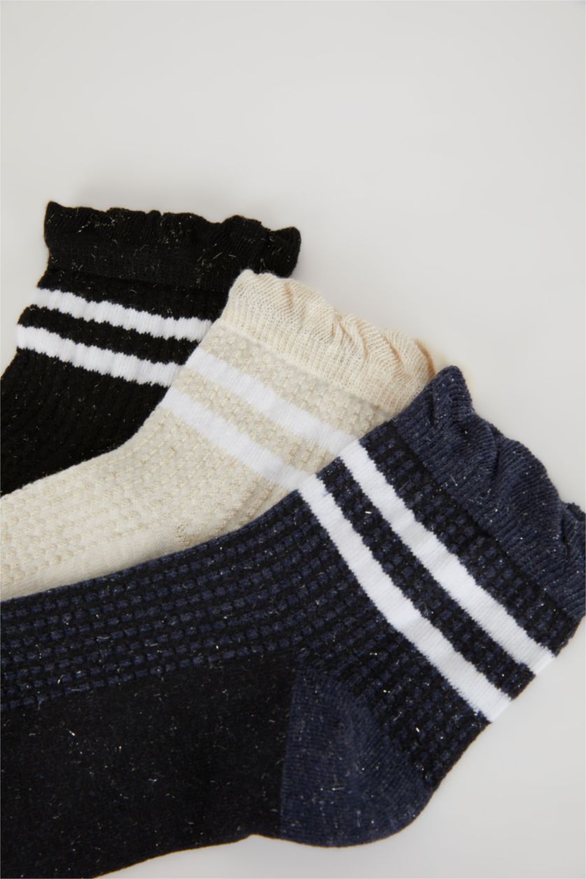 Женщины Разноцветный Носки из хлопка для женщин, 3 пары