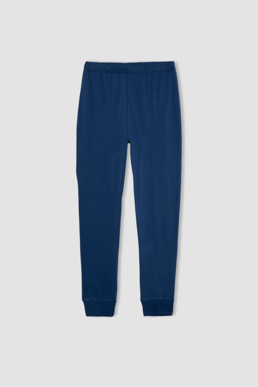 Erkek Çocuk - Genç Erkek İndigo Erkek Çocuk Baskılı Uzun Kollu Penye Pijama Takımı