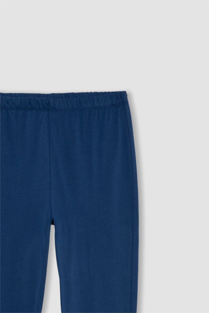 Erkek Çocuk - Genç Erkek İndigo Erkek Çocuk Baskılı Uzun Kollu Penye Pijama Takımı