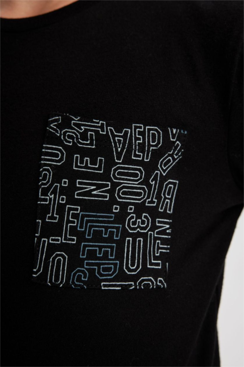 أولادي أسود طقم بيجاما اسود اولادي قصة عادية - قطعتين